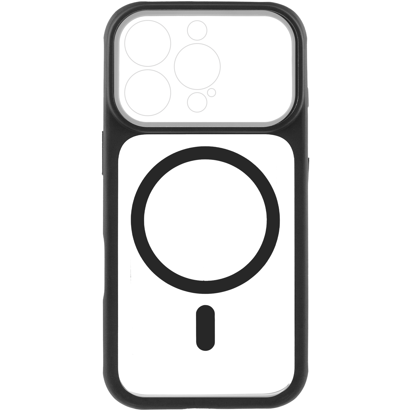 Чехол TPU+PC GETMAN Moon Clear with MagSafe для Apple iPhone 16 Pro (6.3"), Black 2, TPU+PC, купить оптом с доставкой
