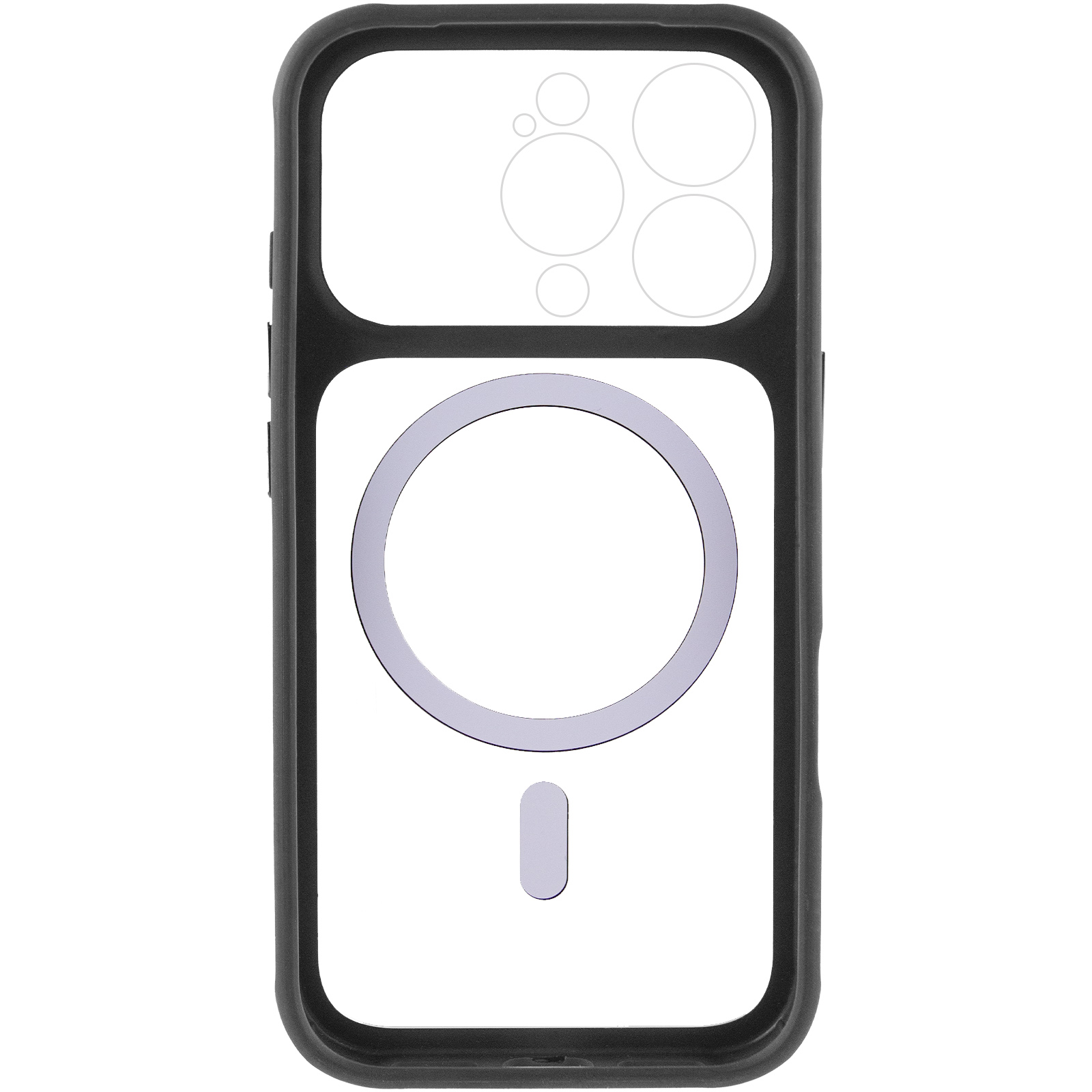 Чехол TPU+PC GETMAN Moon Clear with MagSafe для Apple iPhone 16 Pro (6.3"), Black 3, TPU+PC, купить оптом с доставкой