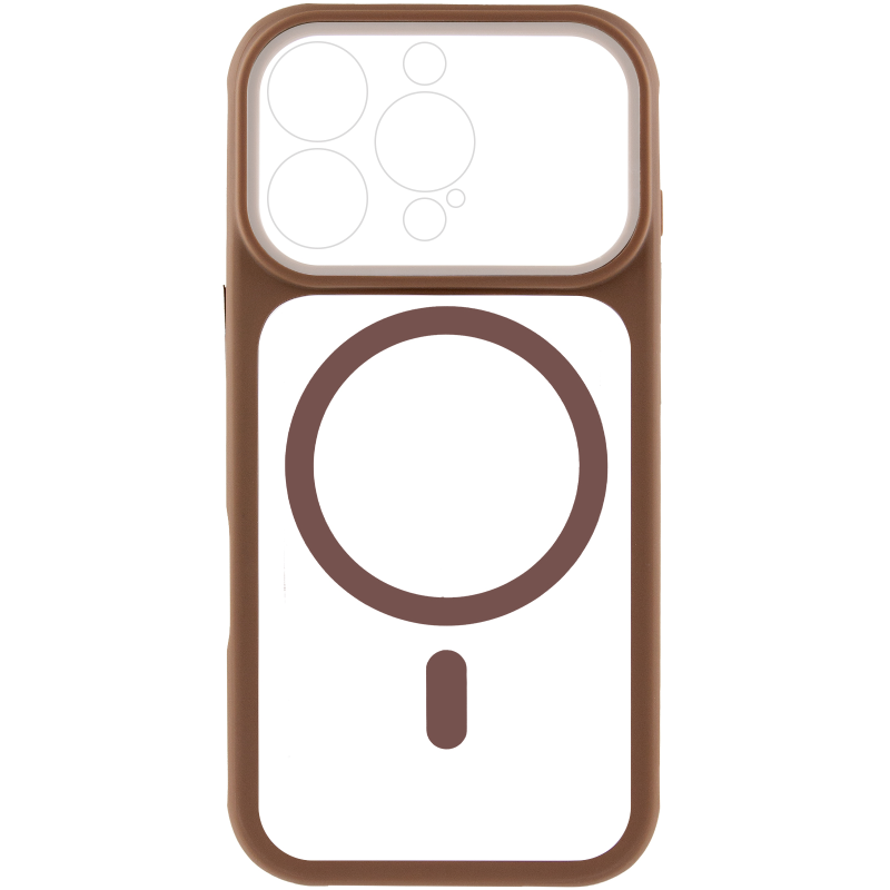 Чехол TPU+PC GETMAN Moon Clear with MagSafe для Apple iPhone 16 Pro (6.3"), Brown 1, TPU+PC, купить оптом с доставкой