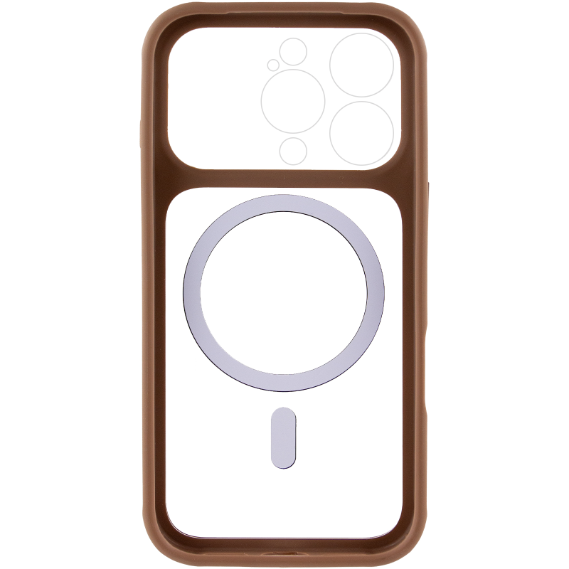 Чехол TPU+PC GETMAN Moon Clear with MagSafe для Apple iPhone 16 Pro (6.3"), Brown 2, TPU+PC, купить оптом с доставкой