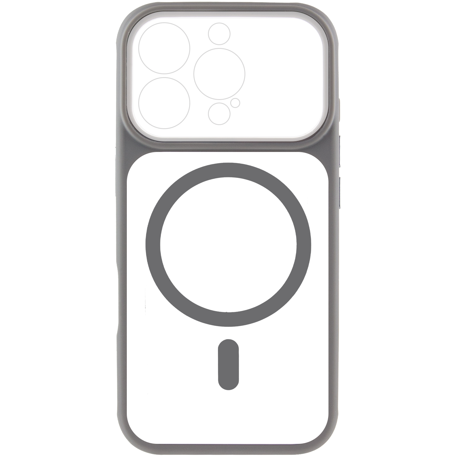 Чехол TPU+PC GETMAN Moon Clear with MagSafe для Apple iPhone 16 Pro (6.3"), Grey 1, TPU+PC, купить оптом с доставкой