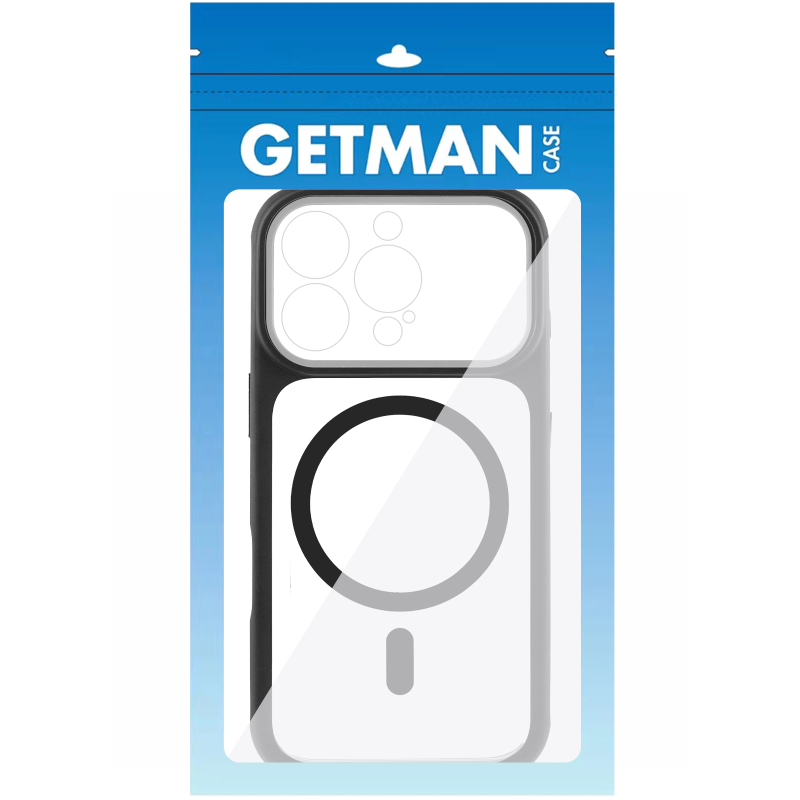 Чехол TPU+PC GETMAN Moon Clear with MagSafe для Apple iPhone 16 Pro Max (6.9"), Black 1, TPU+PC, купить оптом с доставкой