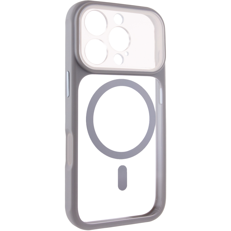 Чехол TPU+PC GETMAN Moon Clear with MagSafe для Apple iPhone 16 Pro Max (6.9"), Grey, TPU+PC, купить оптом с доставкой