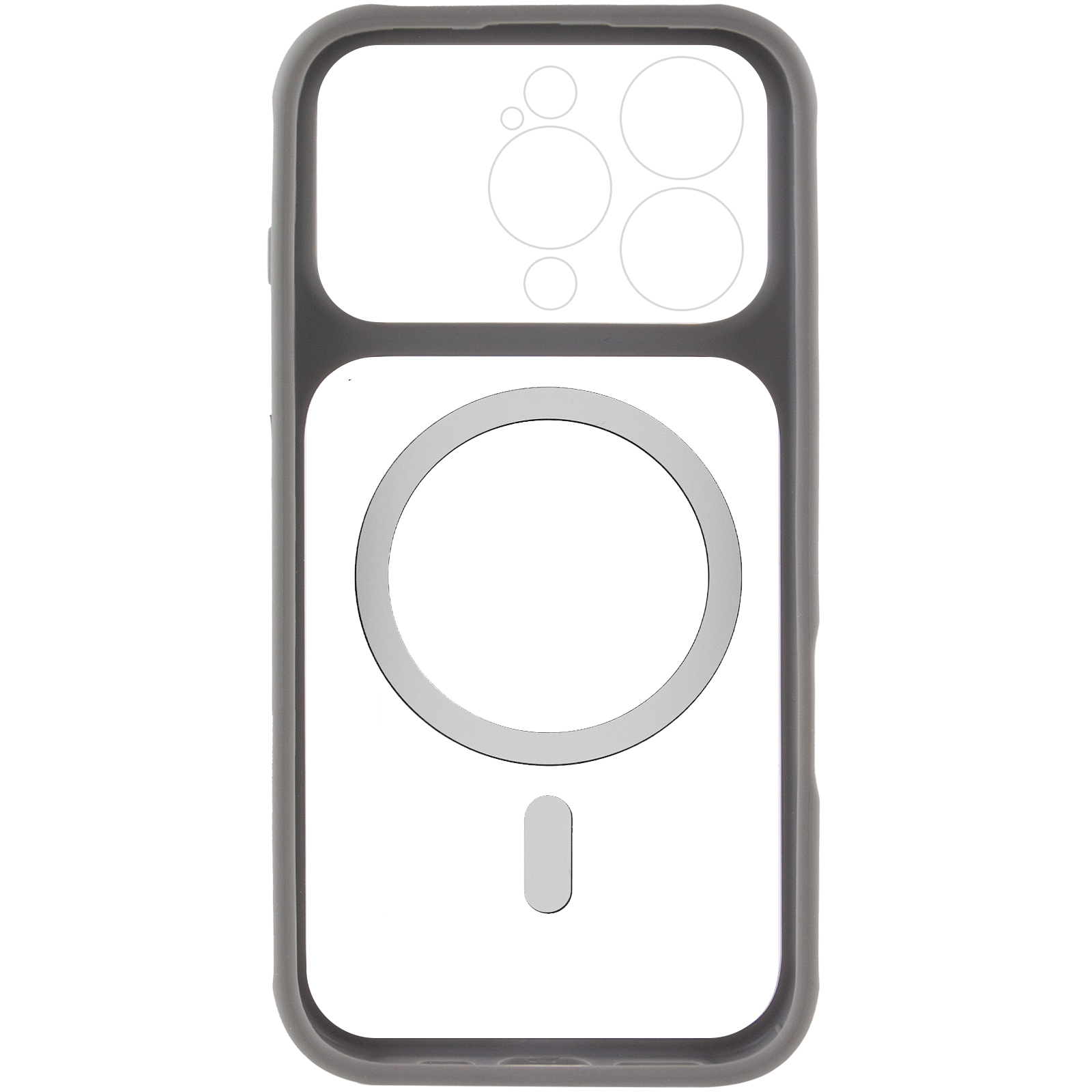Чехол TPU+PC GETMAN Moon Clear with MagSafe для Apple iPhone 16 Pro Max (6.9"), Grey 2, TPU+PC, купить оптом с доставкой