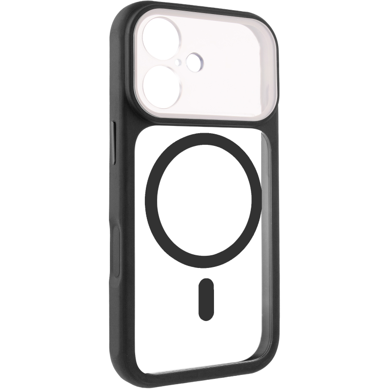 Чохол TPU+PC GETMAN Moon Clear with MagSafe для Apple iPhone 17 (6.3"), Black, TPU+PC, купити оптом з доставкою