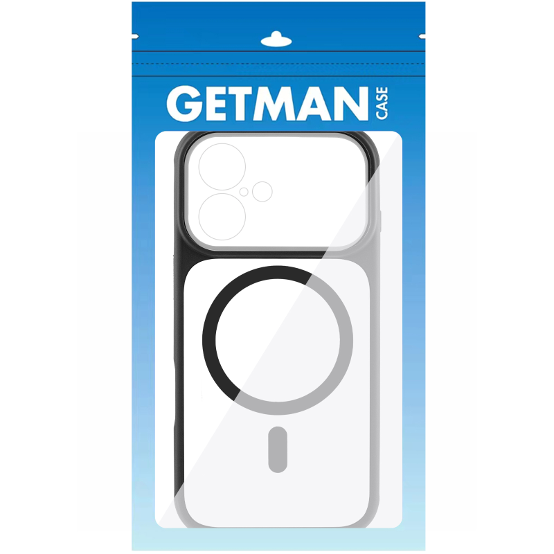 Чохол TPU+PC GETMAN Moon Clear with MagSafe для Apple iPhone 17 (6.3"), Black 1, TPU+PC, купити оптом з доставкою