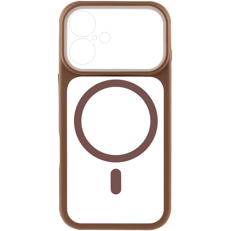 Чохол TPU+PC GETMAN Moon Clear with MagSafe для Apple iPhone 17 (6.3"), Brown 1, TPU+PC, купити оптом з доставкою