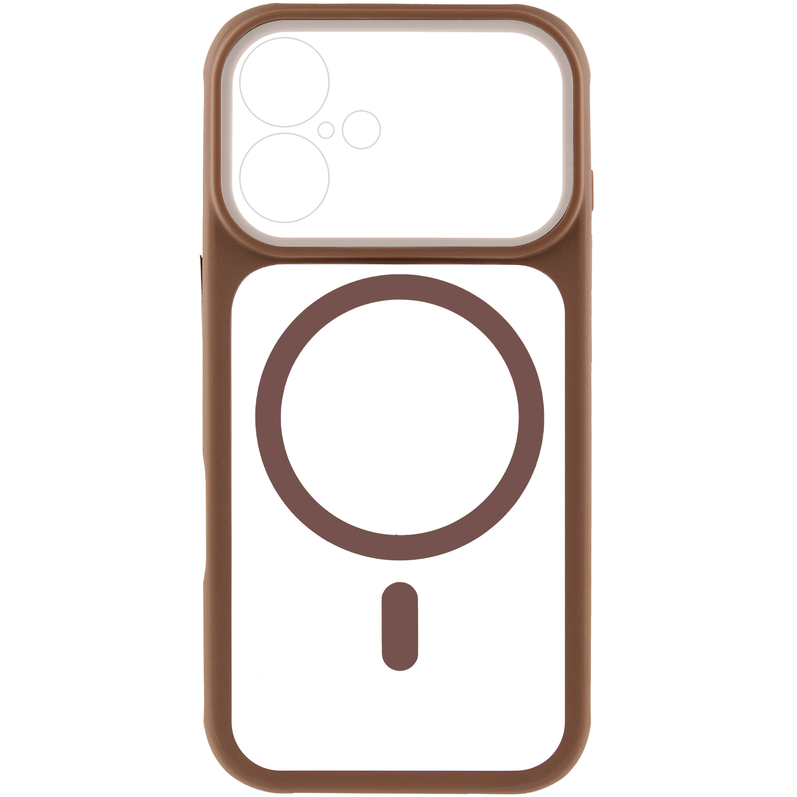 Чохол TPU+PC GETMAN Moon Clear with MagSafe для Apple iPhone 17 (6.3"), Brown 1, TPU+PC, купити оптом з доставкою