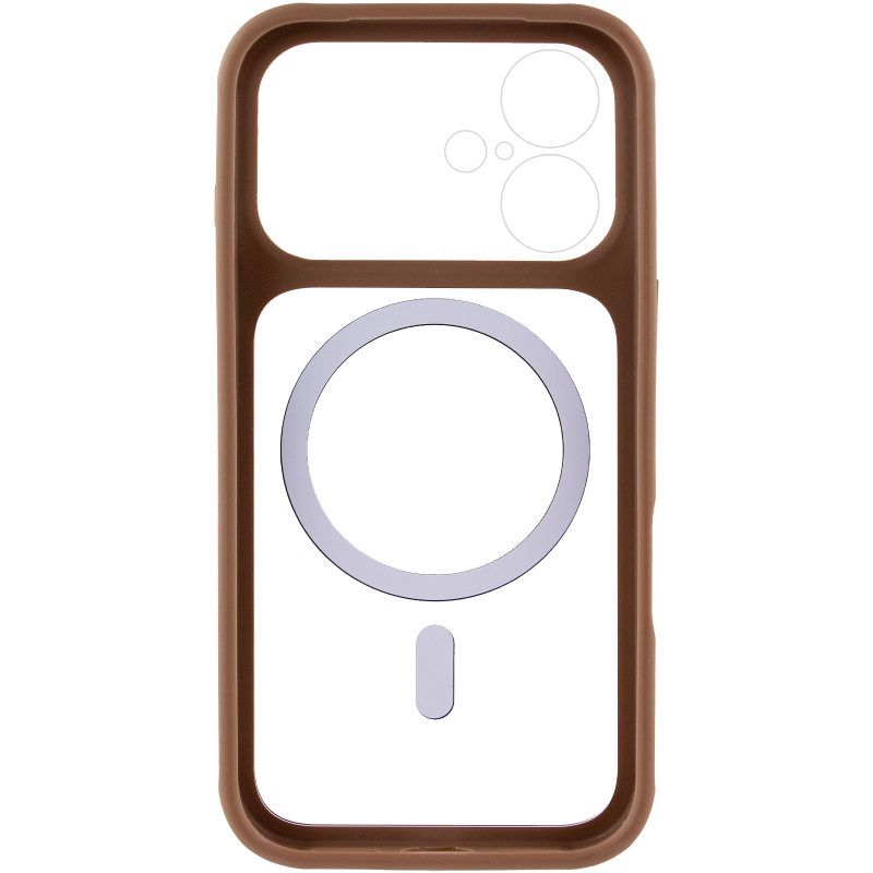 Чохол TPU+PC GETMAN Moon Clear with MagSafe для Apple iPhone 17 (6.3"), Brown 2, TPU+PC, купити оптом з доставкою