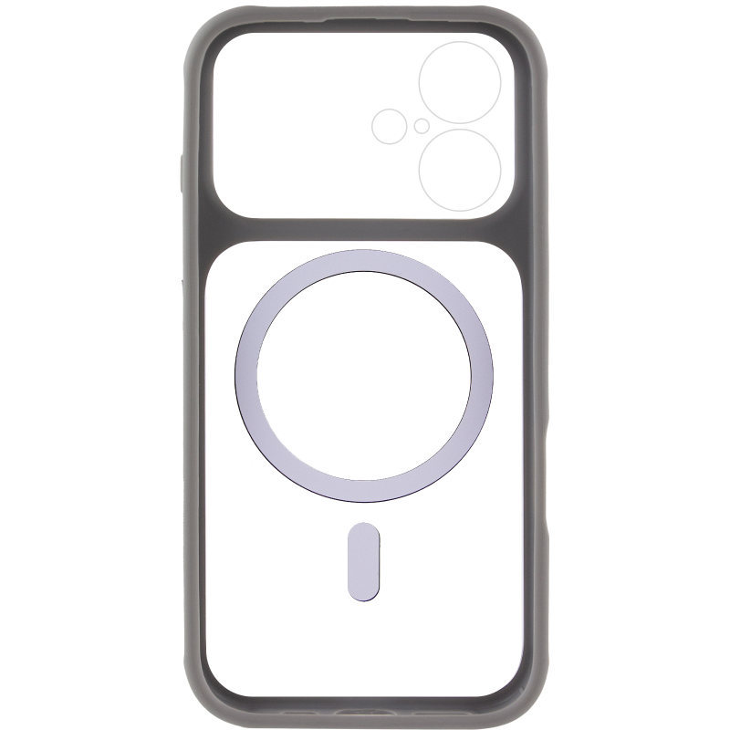 Чохол TPU+PC GETMAN Moon Clear with MagSafe для Apple iPhone 17 (6.3"), Grey 1, TPU+PC, купити оптом з доставкою