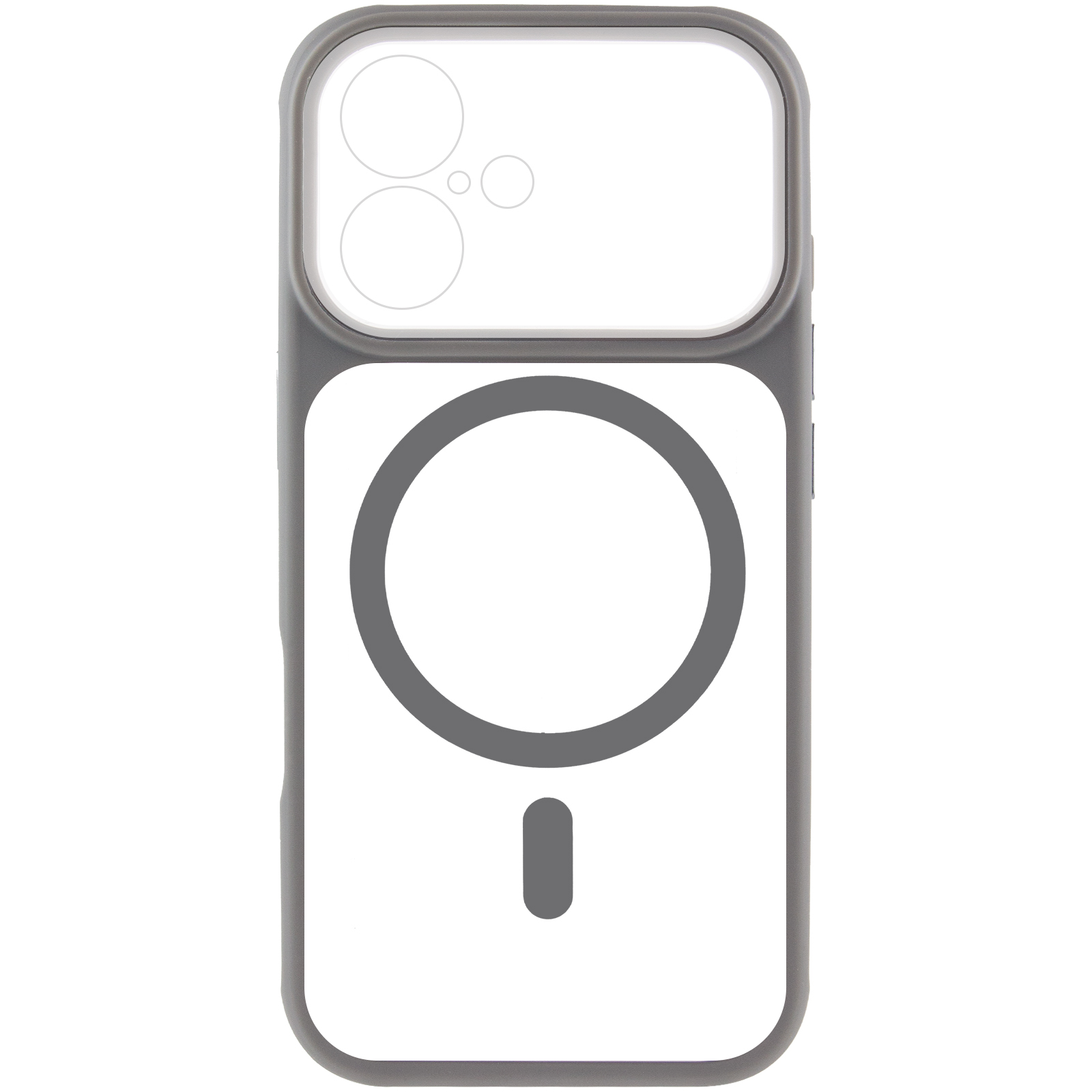 Чохол TPU+PC GETMAN Moon Clear with MagSafe для Apple iPhone 17 (6.3"), Grey 2, TPU+PC, купити оптом з доставкою