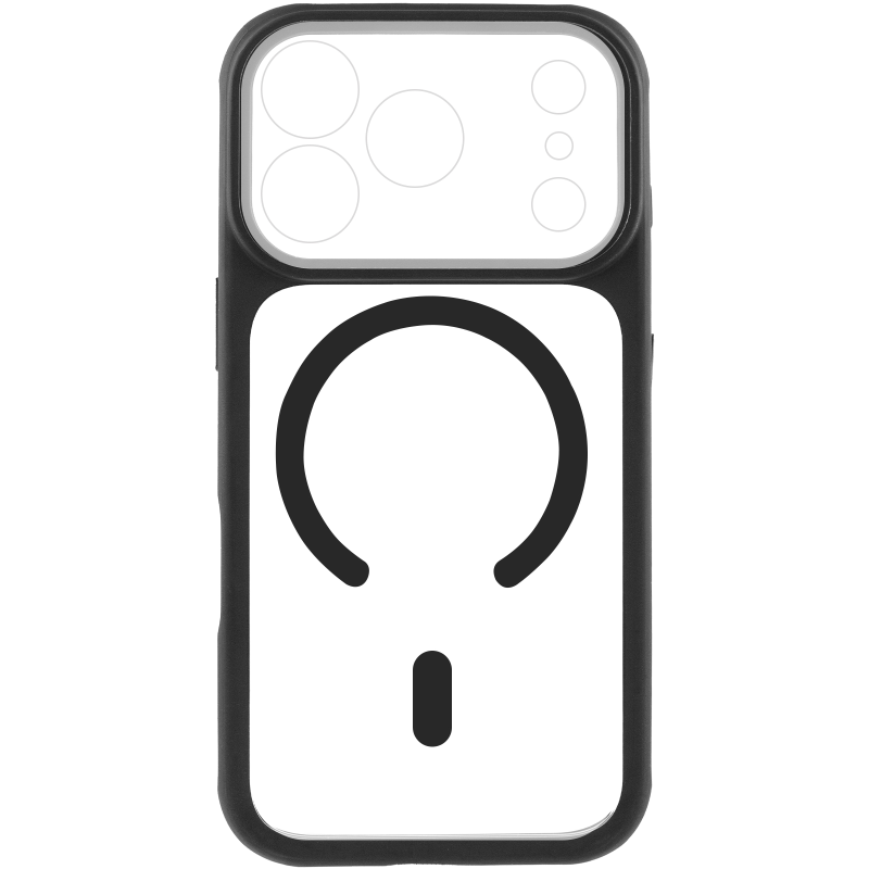 Чохол TPU+PC GETMAN Moon Clear with MagSafe для Apple iPhone 17 Pro (6.3"), Black 2, TPU+PC, купити оптом з доставкою