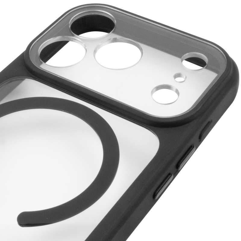 Чохол TPU+PC GETMAN Moon Clear with MagSafe для Apple iPhone 17 Pro (6.3"), Black 4, TPU+PC, купити оптом з доставкою