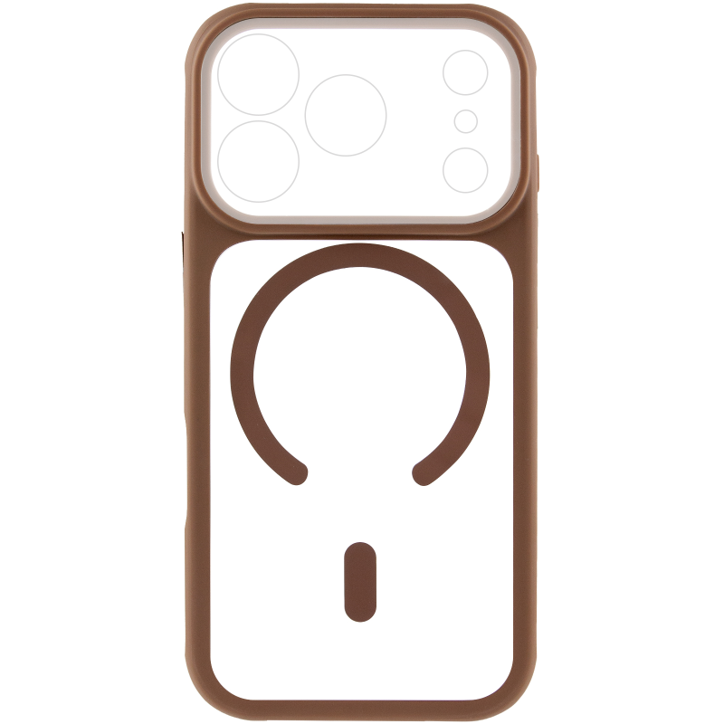 Чохол TPU+PC GETMAN Moon Clear with MagSafe для Apple iPhone 17 Pro (6.3"), Brown 1, TPU+PC, купити оптом з доставкою