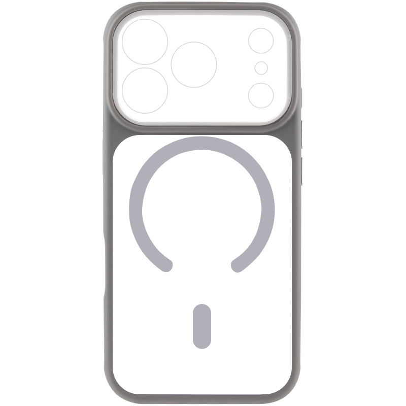Чохол TPU+PC GETMAN Moon Clear with MagSafe для Apple iPhone 17 Pro (6.3"), Grey 1, TPU+PC, купити оптом з доставкою