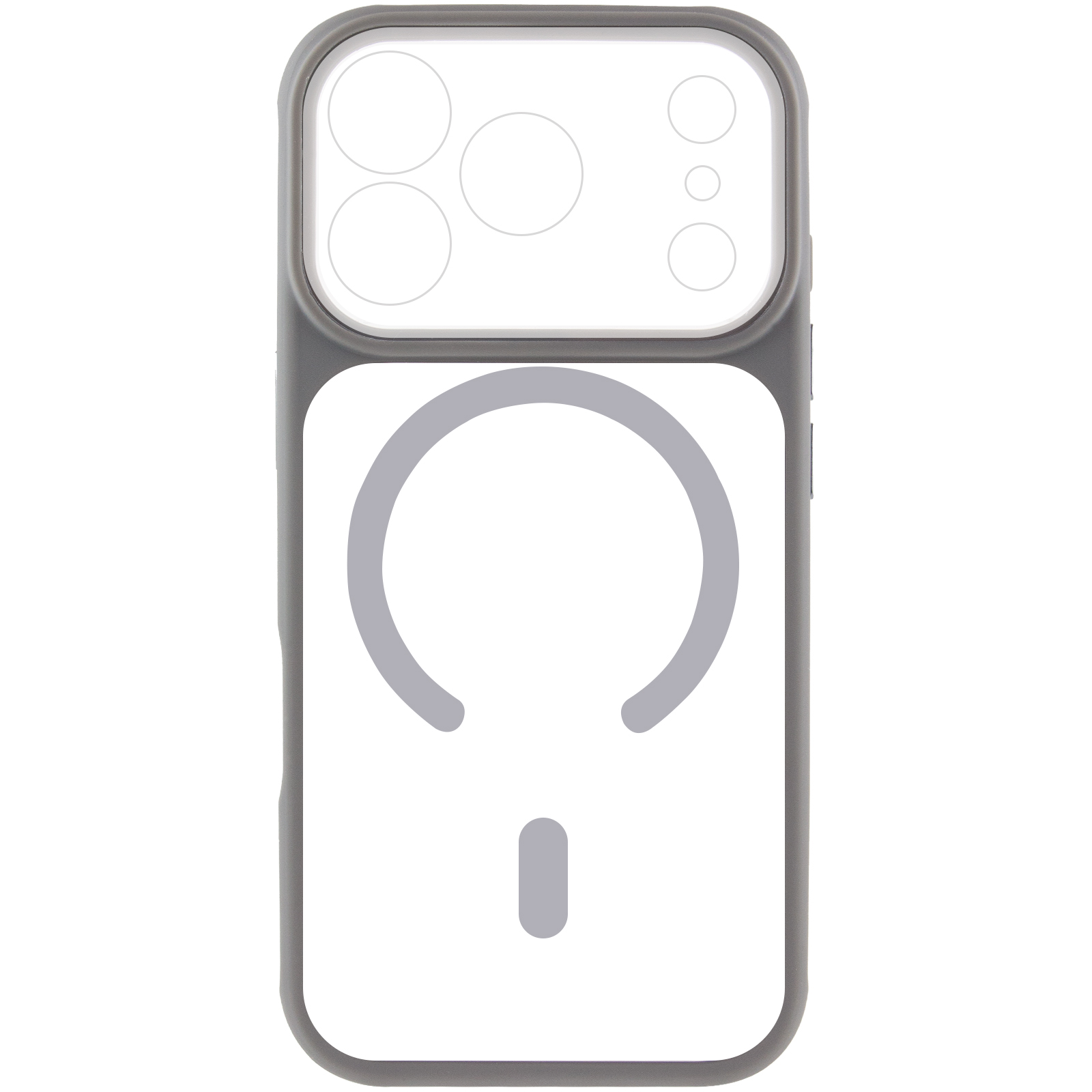 Чохол TPU+PC GETMAN Moon Clear with MagSafe для Apple iPhone 17 Pro (6.3"), Grey 1, TPU+PC, купити оптом з доставкою
