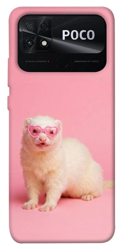 Чехол itsPrint Белый хорёк для Xiaomi Poco C40, животные, купить оптом с доставкой
