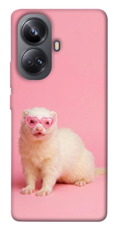 Чехол itsPrint Белый хорёк для Realme 10 Pro+, животные, купить оптом с доставкой