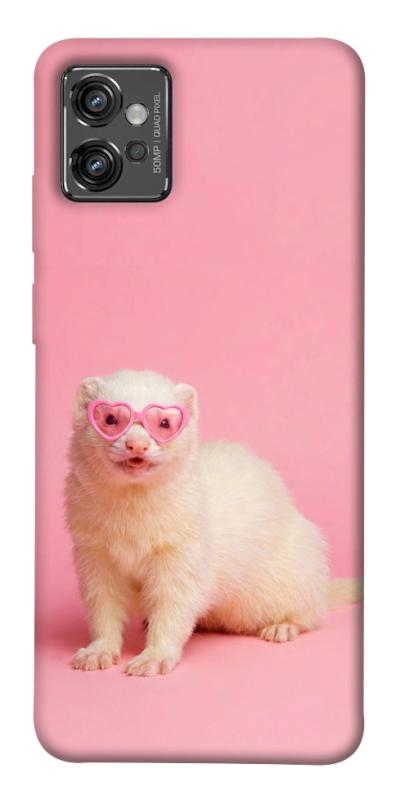 Чехол itsPrint Белый хорёк для Motorola Moto G32, животные, купить оптом с доставкой