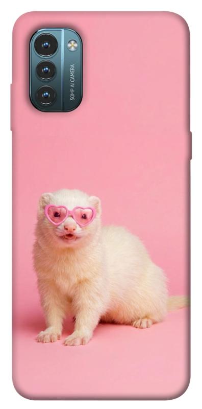Чехол itsPrint Белый хорёк для Nokia G21, животные, купить оптом с доставкой