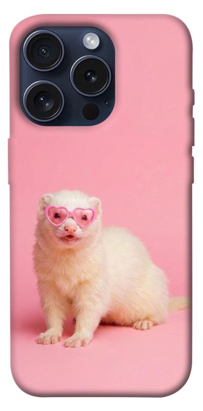 Чехол itsPrint Белый хорёк для Apple iPhone 15 Pro (6.1"), животные, купить оптом с доставкой