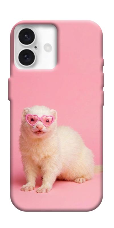 Чехол itsPrint Белый хорёк для Apple iPhone 16 Plus (6.7"), животные, купить оптом с доставкой