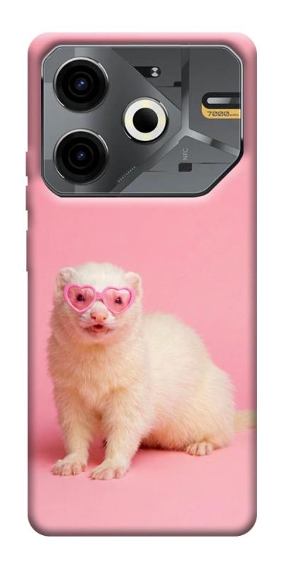 Чехол itsPrint Белый хорёк для TECNO Pova 6 Neo (LI6), животные, купить оптом с доставкой