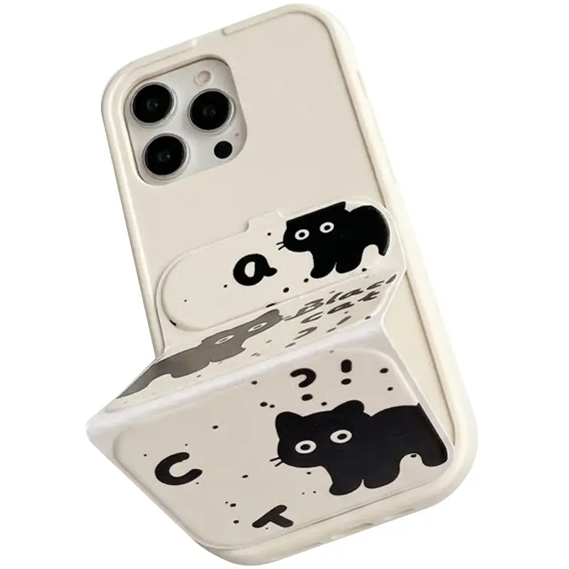 Чехол TPU Panel Stand для Apple iPhone 16 Pro (6.3"), Black Cat 2, TPU, купить оптом с доставкой