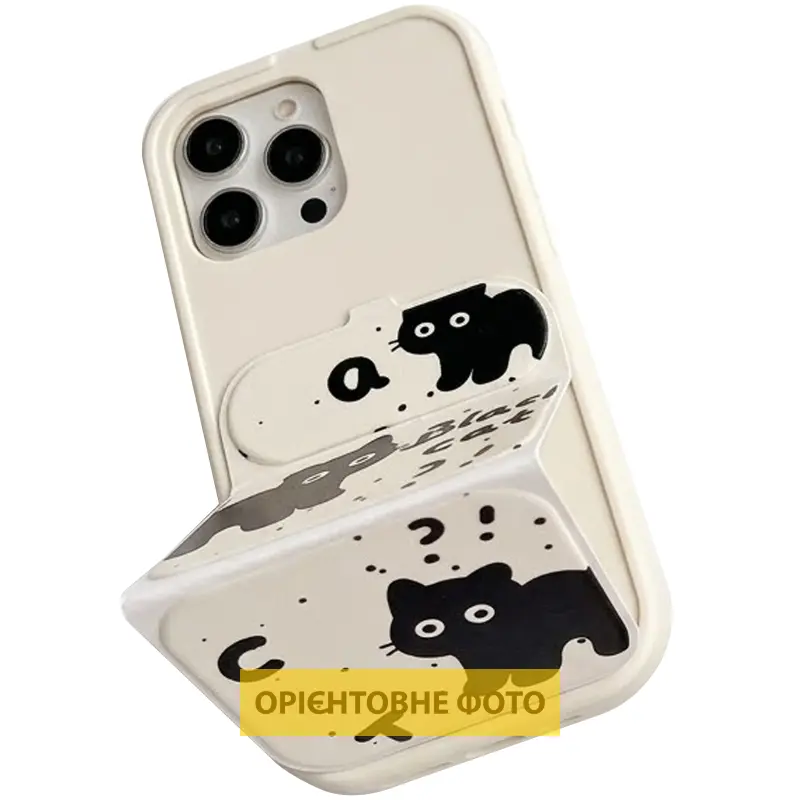 Чехол TPU Panel Stand для Apple iPhone 17 Pro (6.3"), Black Cat 2, TPU, купить оптом с доставкой
