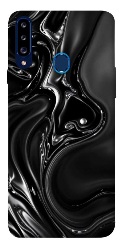 Чехол itsPrint Black Liquid для Samsung Galaxy A20s, паттерн, купить оптом с доставкой
