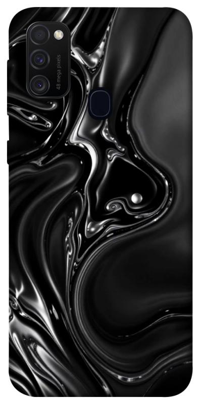 Чехол itsPrint Black Liquid для Samsung Galaxy M30s / M21, паттерн, купить оптом с доставкой