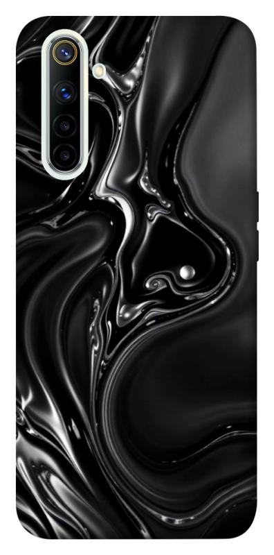 Чехол itsPrint Black Liquid для Realme 6, паттерн, купить оптом с доставкой