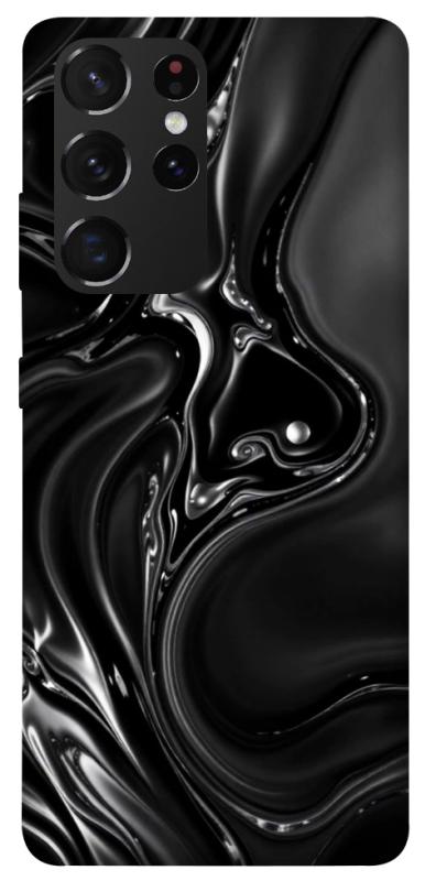 Чехол itsPrint Black Liquid для Samsung Galaxy S21 Ultra, паттерн, купить оптом с доставкой