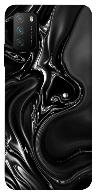 Чехол itsPrint Black Liquid для Xiaomi Poco M3, паттерн, купить оптом с доставкой