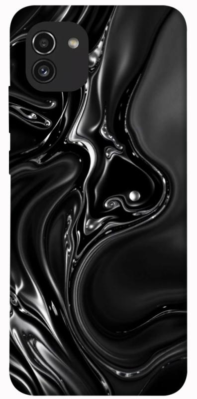 Чохол itsPrint Black Liquid для Samsung Galaxy A03, паттерн, купити оптом з доставкою