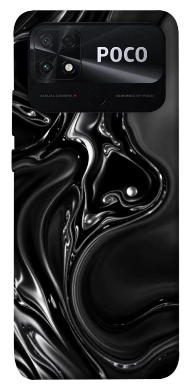 Чехол itsPrint Black Liquid для Xiaomi Poco C40, паттерн, купить оптом с доставкой