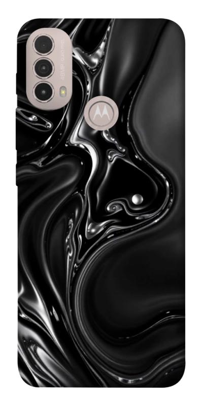 Чехол itsPrint Black Liquid для Motorola Moto E40, паттерн, купить оптом с доставкой