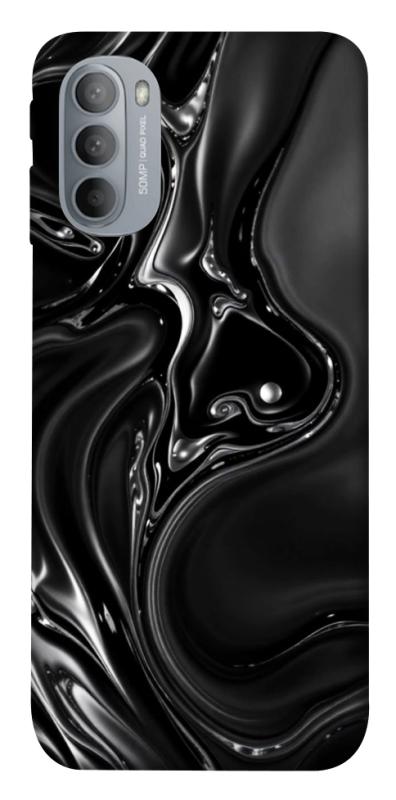 Чехол itsPrint Black Liquid для Motorola Moto G31, паттерн, купить оптом с доставкой