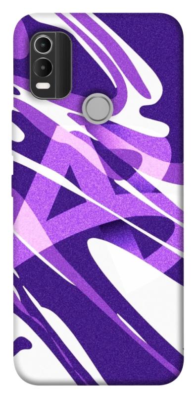 Чехол itsPrint Purple Abstract для Nokia C21 Plus, паттерн, купить оптом с доставкой