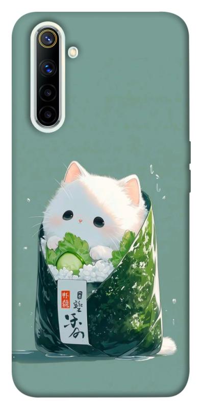 Чехол itsPrint Cat onigiri для Realme 6, еда, купить оптом с доставкой