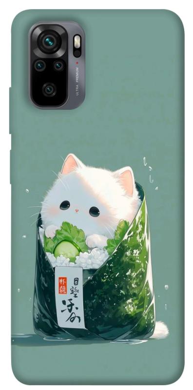 Чехол itsPrint Cat onigiri для Xiaomi Redmi Note 10 / Note 10s, еда, купить оптом с доставкой