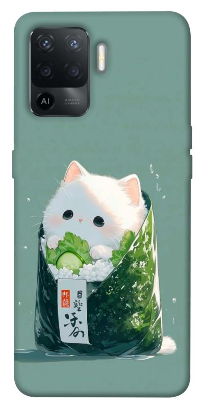 Чехол itsPrint Cat onigiri для Oppo Reno 5 Lite, еда, купить оптом с доставкой