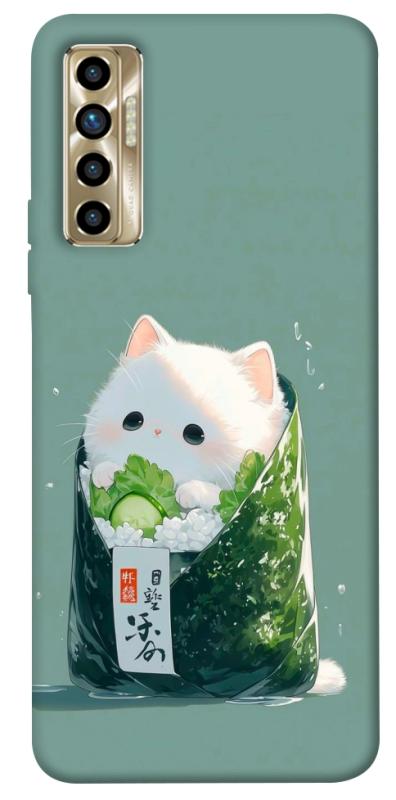 Чехол itsPrint Cat onigiri для TECNO Camon 17P, еда, купить оптом с доставкой