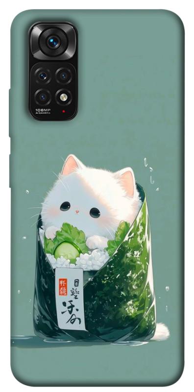 Чехол itsPrint Cat onigiri для Xiaomi Redmi Note 11 (Global) / Note 11S, еда, купить оптом с доставкой