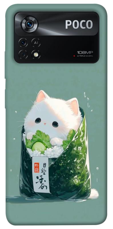 Чехол itsPrint Cat onigiri для Xiaomi Poco X4 Pro 5G, еда, купить оптом с доставкой