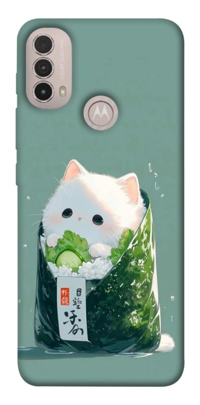 Чехол itsPrint Cat onigiri для Motorola Moto E40, еда, купить оптом с доставкой