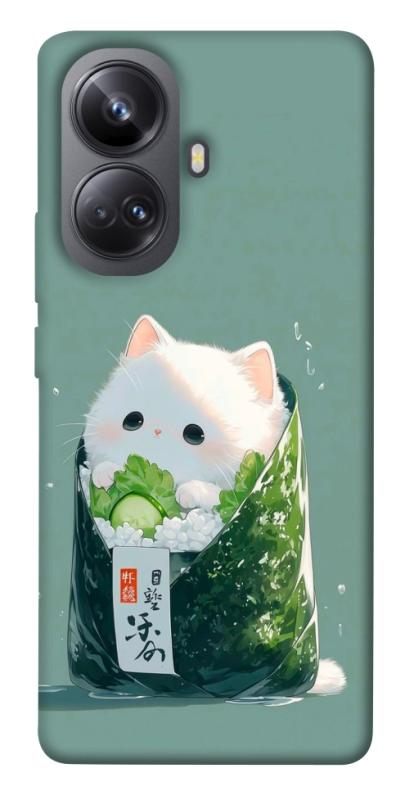 Чехол itsPrint Cat onigiri для Realme 10 Pro+, еда, купить оптом с доставкой