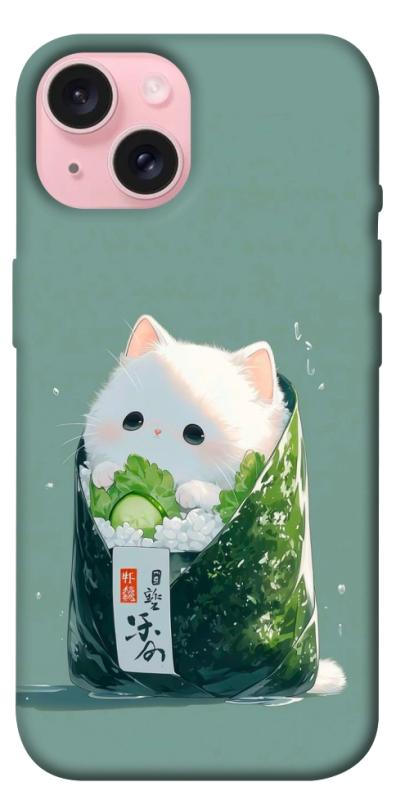 Чехол itsPrint Cat onigiri для Apple iPhone 15 (6.1"), еда, купить оптом с доставкой