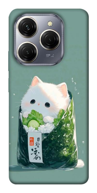 Чехол itsPrint Cat onigiri для TECNO Spark 20 Pro, еда, купить оптом с доставкой
