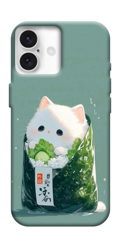 Чехол itsPrint Cat onigiri для Apple iPhone 16 (6.1"), еда, купить оптом с доставкой
